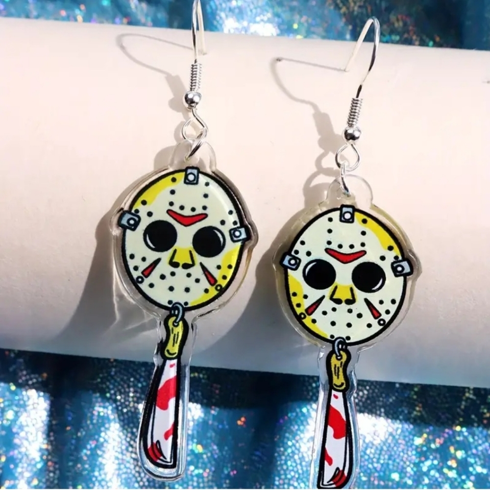 Horror Jason Earrings NWT
